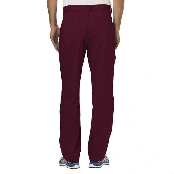 Cherokee Workwear Revolution Scrub Pants Maroon Wine - Picture 2 of 13